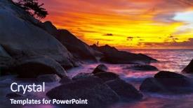  Presentation with nata de coco tropical - Colorful PPT theme enhanced with tropical beach at sunset nature backdrop and a  colored foreground