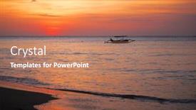  Presentation with tropical beach sunset - Colorful presentation theme enhanced with tropical beach at sunset in thailand backdrop and a coral colored foreground