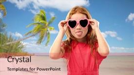  Presentation with polynesia - Presentation theme having tropical beach background in french background and a red colored foreground