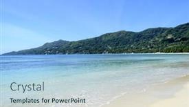  Presentation with tropical - Presentation theme enhanced with tropical-beach-baie-beau-vallon background and a lemonade colored foreground