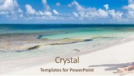  Presentation with caribbean christmas - Slides having tropical beach celebrating christmas background and a sky blue colored foreground