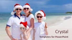  Presentation with caribbean christmas - Audience pleasing slide deck consisting of tropical beach celebrating christmas backdrop and a lemonade colored foreground