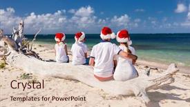  Presentation with caribbean christmas - Beautiful presentation design featuring tropical beach celebrating christmas backdrop and a lemonade colored foreground