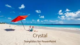  Presentation with caribbean christmas - Beautiful slide set featuring tropical beach during christmas backdrop and a lemonade colored foreground