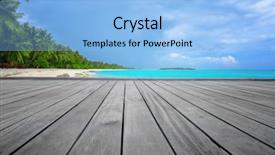  Presentation with tropical - Presentation theme featuring powtoon - view of tropical beach background and a  colored foreground