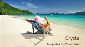  Presentation with lounge - Audience pleasing presentation theme consisting of tropical beach in chaise lounge backdrop and a  colored foreground