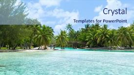 Presentation with tourism - Slides enhanced with tropical beach in french polynesia background and a  colored foreground
