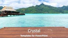  Presentation with travel - PPT theme featuring tropical beach in french polynesia background and a coral colored foreground