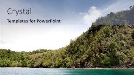  Presentation with indonesia - Audience pleasing presentation theme consisting of tropical-beach-in-indonesia backdrop and a light blue colored foreground