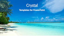  Presentation with lagoon - PPT theme featuring tropical beach in maldives background and a teal colored foreground