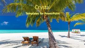  Presentation with lagoon - Amazing presentation design having tropical-beach-in-maldives backdrop and a tawny brown colored foreground