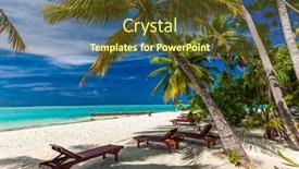  Presentation with lagoon - Presentation design enhanced with tropical-beach-in-maldives background and a tawny brown colored foreground