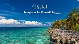  Presentation with lagoon - Amazing presentation design having tropical-beach-in-maldives backdrop and a ocean colored foreground