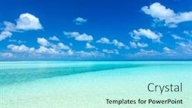  Presentation with lagoon - Presentation design enhanced with tropical beach in maldives with few palm trees and blue lagoon background and a arctic colored foreground