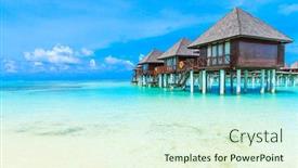  Presentation with palm beach - Cool new slide deck with tropical-beach-in-maldives and a  colored foreground