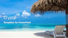  Presentation with lagoon - Slides with tropical beach in maldives with few palm trees and blue lagoon background and a teal colored foreground