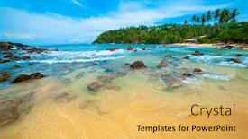  Presentation with sri lanka - Cool new PPT theme with tropical-beach-in-mirissa-bay backdrop and a yellow colored foreground