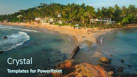 Presentation with sri lanka - Presentation theme having tropical-beach-in-the-town background and a tawny brown colored foreground