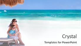  Presentation with panoramic - Slide deck featuring tropical beach in tulum mexico background and a  colored foreground