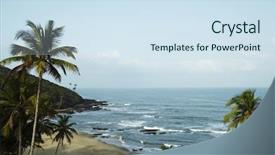  Presentation with india - Slide deck consisting of tropical beach in vagator india background and a sky blue colored foreground