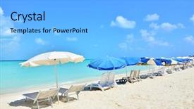  Presentation with tropical beach party - Amazing presentation theme having sexy girl in santa costume opening a gift against blurred christmas background backdrop and a gray colored foreground