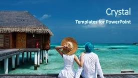  Presentation with maldives - Colorful PPT theme enhanced with tropical beach jetty at maldives backdrop and a ocean colored foreground