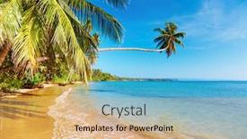  Presentation with thailand - Colorful theme enhanced with tropical-beach-mak-island-thailand backdrop and a coral colored foreground