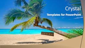  Presentation with thailand - Slides with tropical-beach-of-beautiful-koh background and a teal colored foreground