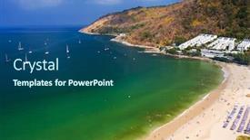  Presentation with dirty water - Cool new PPT theme with tropical-beach-of-nai-harn backdrop and a ocean colored foreground