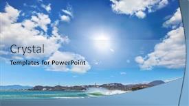  Presentation with caribbean - Audience pleasing theme consisting of tropical-beach-on-caribbean-sea backdrop and a light blue colored foreground