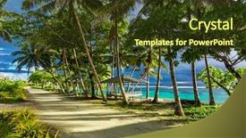  Presentation with samoa - Cool new slide deck with tropical beach on samoa island backdrop and a tawny brown colored foreground