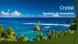  Presentation with samoa - PPT theme enhanced with tropical beach on samoa island background and a ocean colored foreground