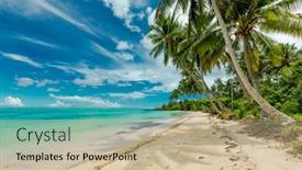  Presentation with south beach - Audience pleasing slide set consisting of tropical-beach-on-south-side backdrop and a soft green colored foreground