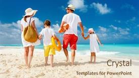  Presentation with tropical top view summer botanical - Audience pleasing presentation theme consisting of tropical beach on summer vacation backdrop and a lemonade colored foreground
