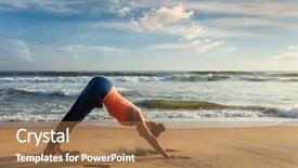  Presentation with tropical beach sunset - Presentation theme having tropical beach on sunset kerala background and a coral colored foreground