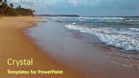  Presentation with tropical beach sunset - Amazing theme having tropical-beach-on-sunset-sri backdrop and a tawny brown colored foreground