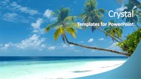 Presentation with maldives - Beautiful slide deck featuring tropical beach on the maldives backdrop and a teal colored foreground