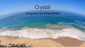  Presentation with pacific - Colorful slides enhanced with tropical beach panorama fisheye perspective backdrop and a teal colored foreground