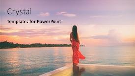  Presentation with holiday destination - Slide set with tropical-beach-paradise-travel-vacation background and a light gray colored foreground