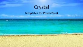  Presentation with bright yellow - PPT theme consisting of tropical beach scene with bright background and a light blue colored foreground