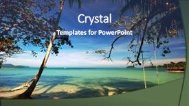  Presentation with tropical - Colorful theme enhanced with tropical beach siam bay backdrop and a ocean colored foreground