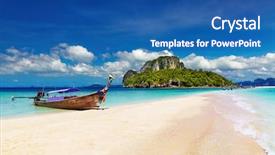  Presentation with tub - Presentation design consisting of tropical beach tub island andaman background and a ocean colored foreground