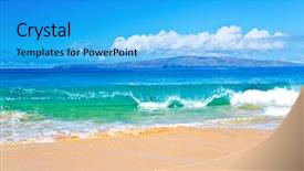  Presentation with maui - Beautiful theme featuring tropical beach vacation of maui backdrop and a cyan colored foreground