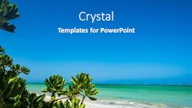  Presentation with water color - Presentation design having tropical-beach-with-azure-water background and a gray colored foreground