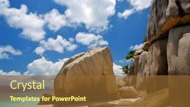  Presentation with granite - Presentation design with tropical-beach-with-big-granite background and a tawny brown colored foreground