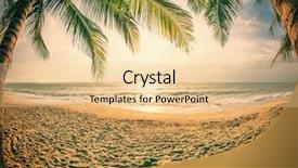  Presentation with palm beach - Theme with tropical beach with coconut palm background and a lemonade colored foreground