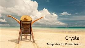  Presentation with boracay - PPT layouts having tropical beach with hat boracay background and a lemonade colored foreground