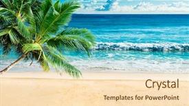  Presentation with palm leaves - Colorful slide set enhanced with tropical-beach-with-palm-leaves backdrop and a lemonade colored foreground