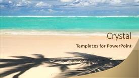  Presentation with palm beach - Amazing presentation theme having tropical beach with palm tree backdrop and a lemonade colored foreground