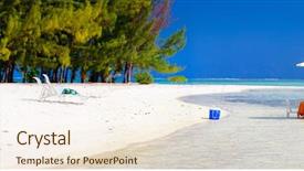  Presentation with tropical beach party - Presentation theme enhanced with tropical beach with picnic background and a cream colored foreground